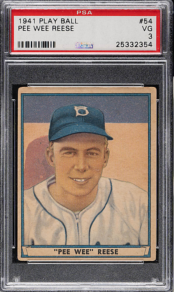 1941 R336 Play Ball #54 Pee Wee Reese Rookie PSA VG 3