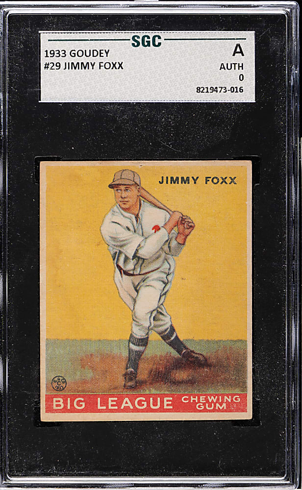 1933 R319 Goudey #154 Jimmy Foxx SGC Authentic