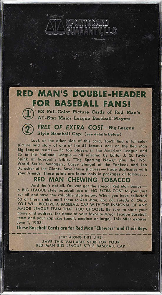 1952 Redman Tobacco #NL-17 Pee Wee Reese SGC VG+ 45