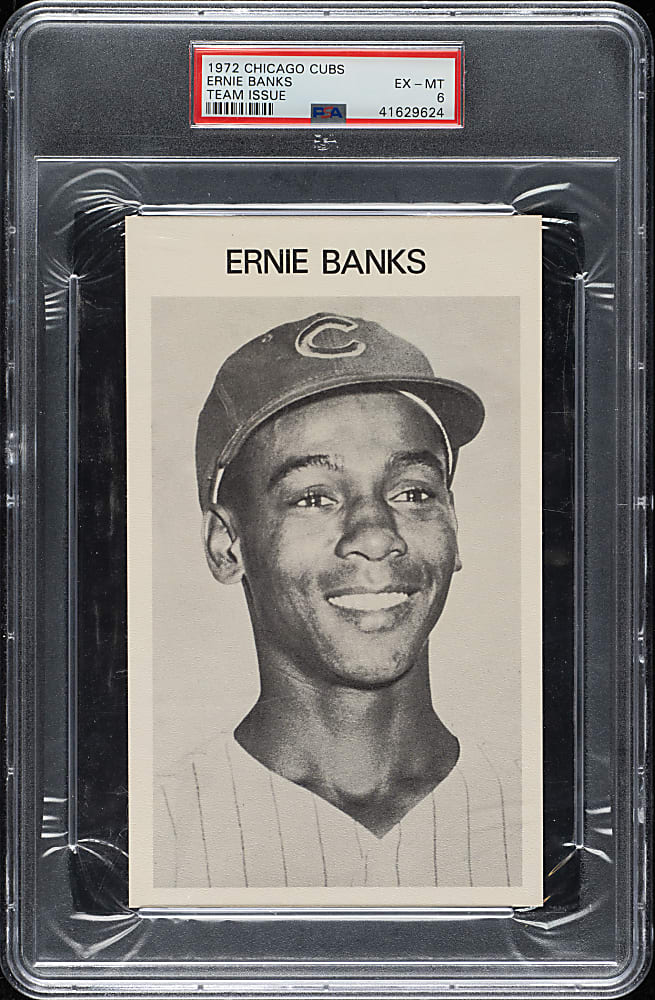 1972 Chicago Cubs Team Issue Ernie Banks PSA EX-MT 6