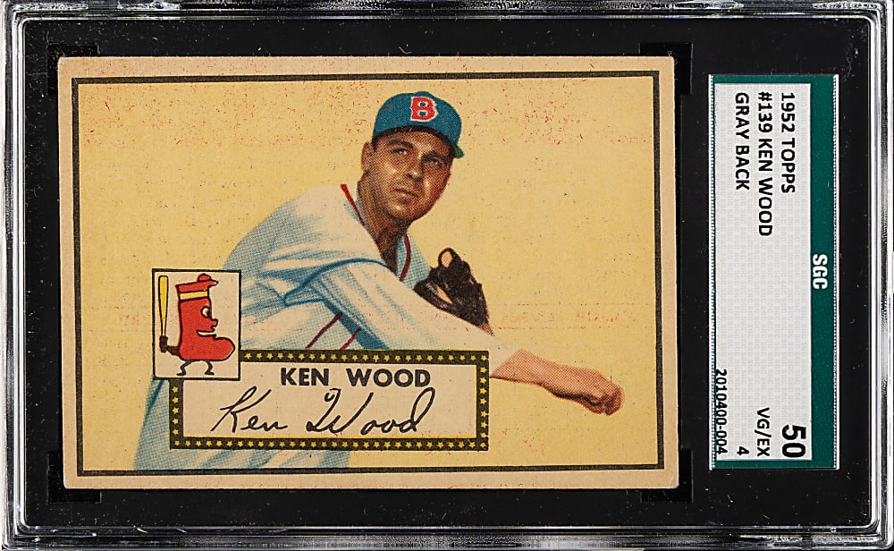 1952 Topps #139 Ken Wood SGC VG/EX 50 - "Canadian" Gray Back