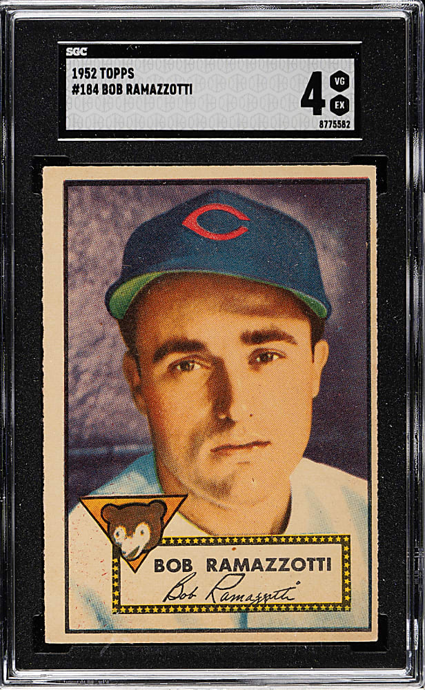 1952 Topps #184 Bob Ramazzotti SGC VG/EX 4 - "Canadian" Gray Back