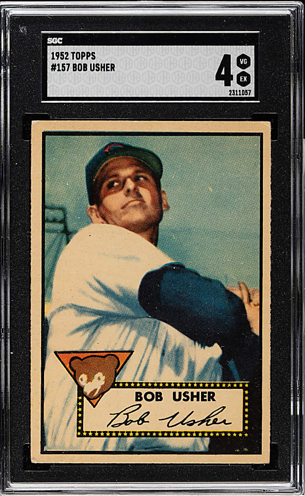 1952 Topps #157 Bob Usher SGC VG/EX 4 - "Canadian" Gray Back