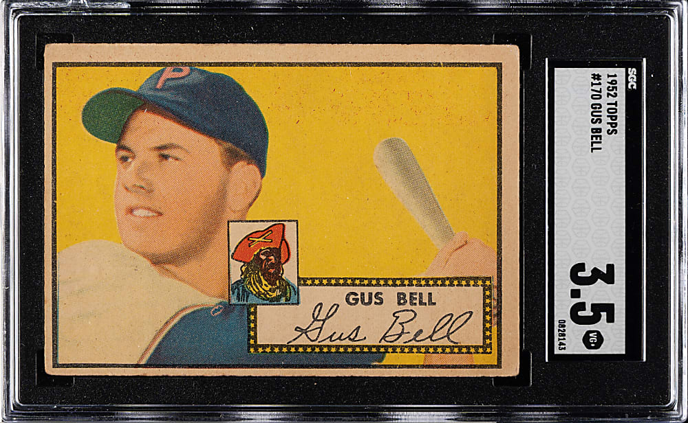 1952 Topps #170 Gus Bell SGC VG+ 3.5 - "Canadian" Gray Back