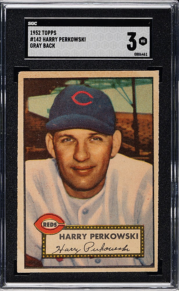 1952 Topps #142 Harry Perkowski SGC VG 3 - "Canadian" Gray Back