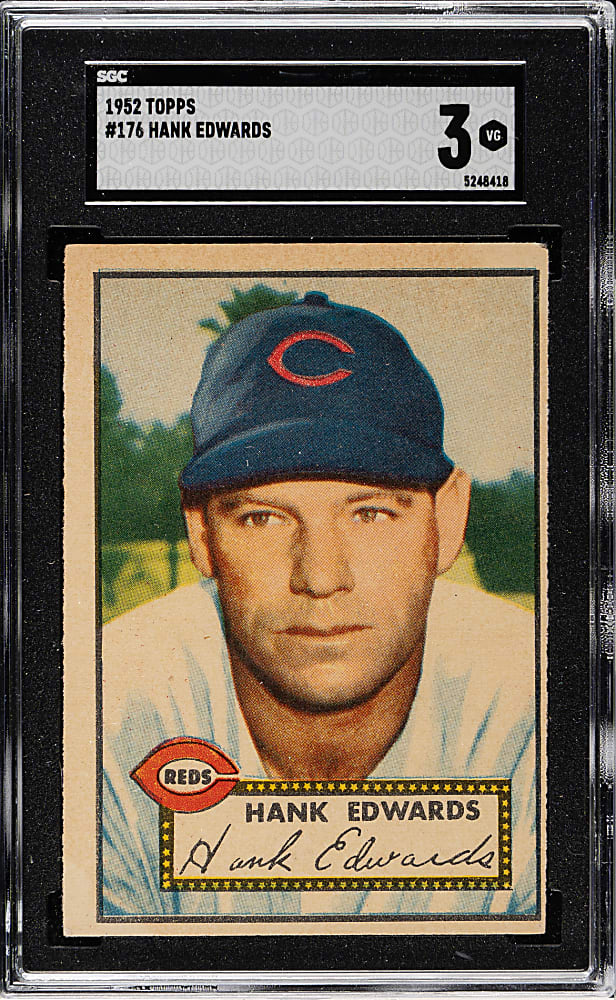 1952 Topps #176 Hank Edwards SGC VG 3 - "Canadian" Gray Back