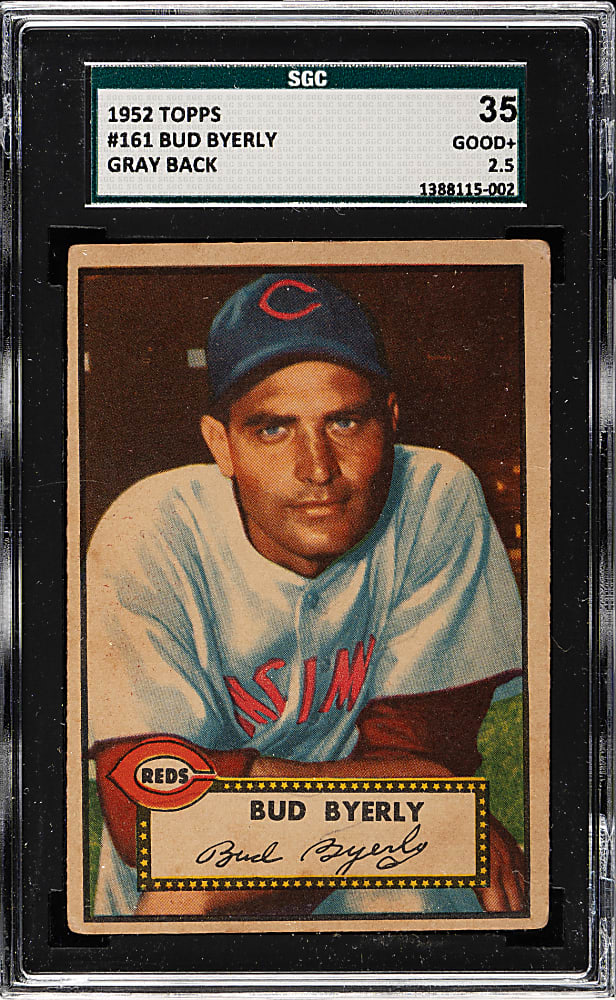 1952 Topps #161 Bud Byerly SGC GOOD+ 35 - "Canadian" Gray Back