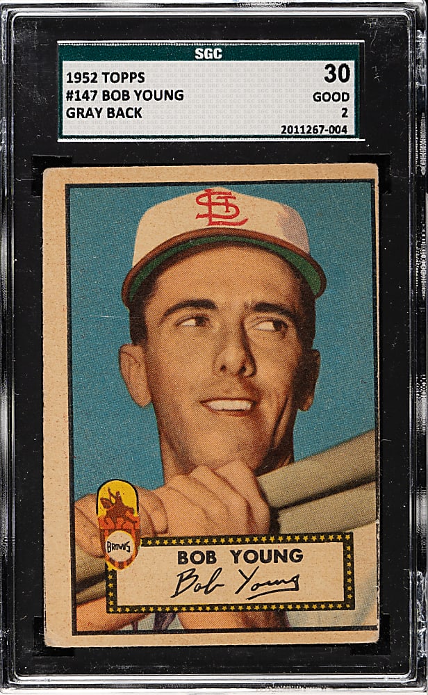 1952 Topps #147 Bob Young SGC GOOD 30 - "Canadian" Gray Back
