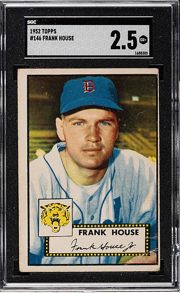 1952 Topps #146 Frank House SGC GOOD+ 2.5 - Rare "Yellow Tigers Logo" Variation