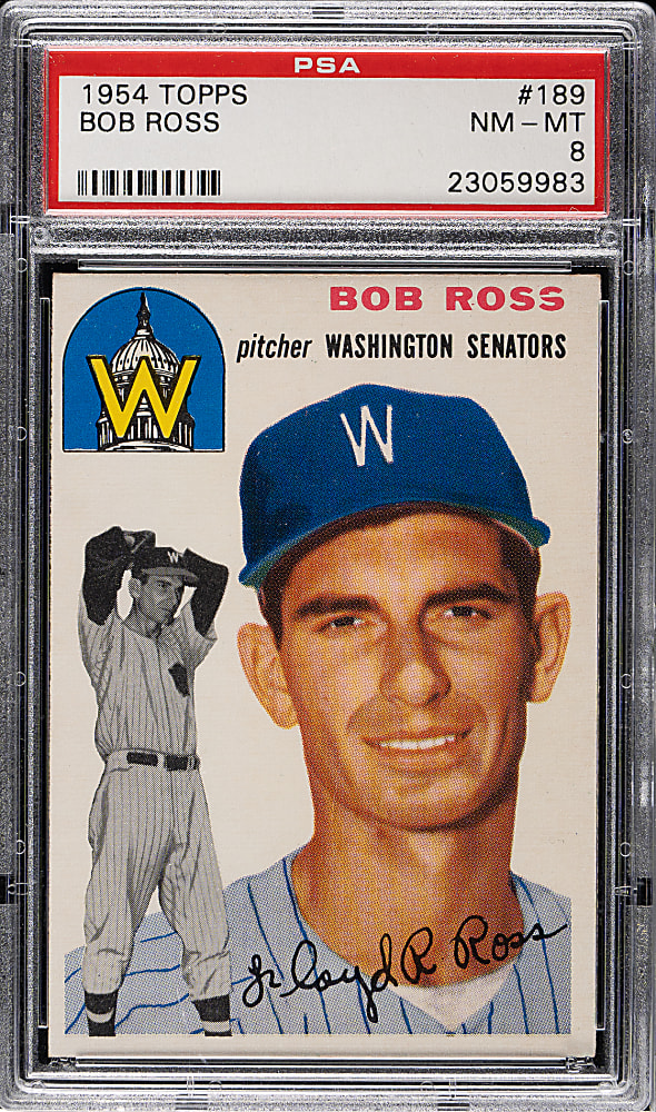 1954 Topps #189 Bob Ross PSA NM-MT 8
