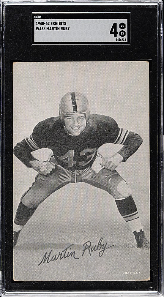 1948-1952 W468 Football Exhibits Martin Ruby Short Print SGC VG/EX 4