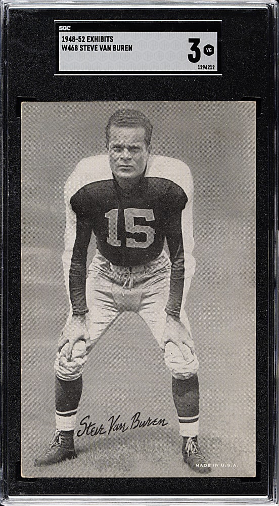 1948-1952 W468 Football Exhibits Steve Van Buren SGC VG 3
