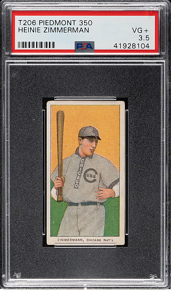1909-1911 T206 White Border Heinie Zimmerman PSA VG+ 3.5