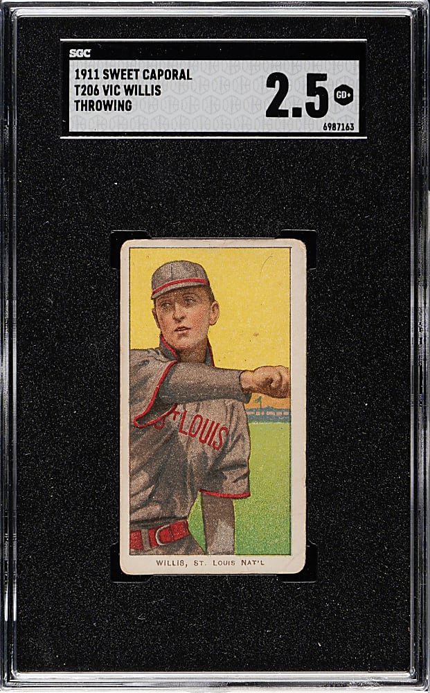 1909-1911 T206 White Border Vic Willis Throwing SGC GOOD+ 2.5