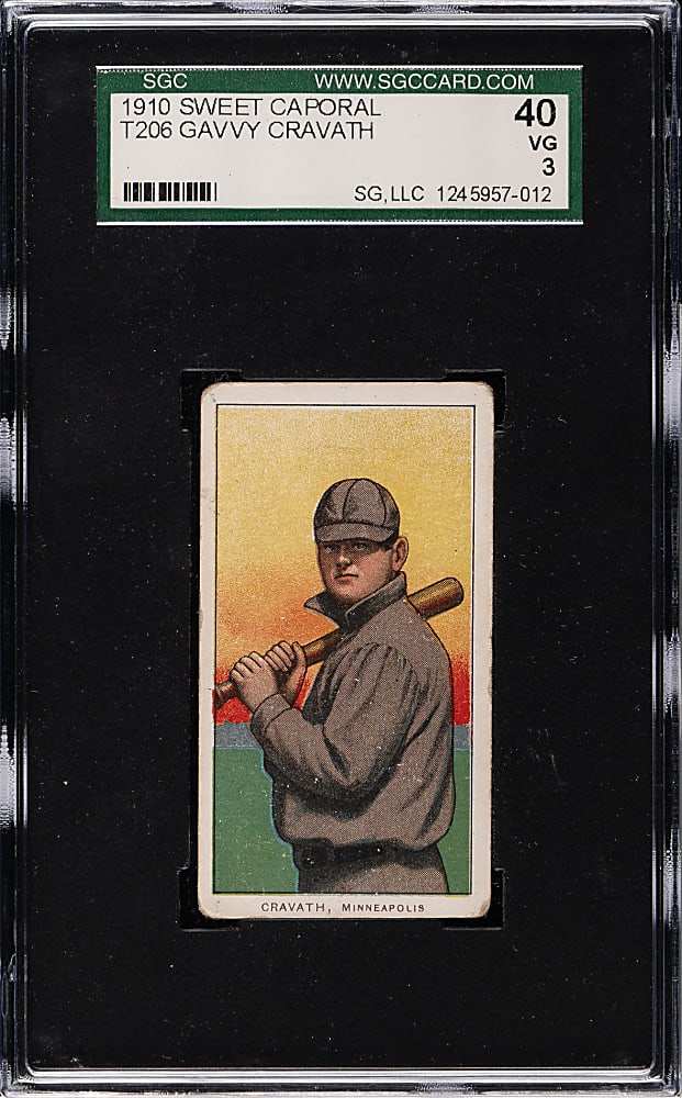 1909-1911 T206 White Border Gavvy Cravath SGC VG 40