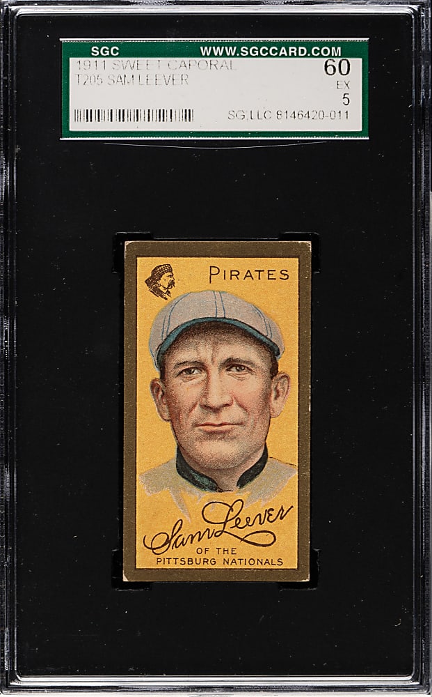 1911 T205 Gold Border Sam Leever SGC EX 60