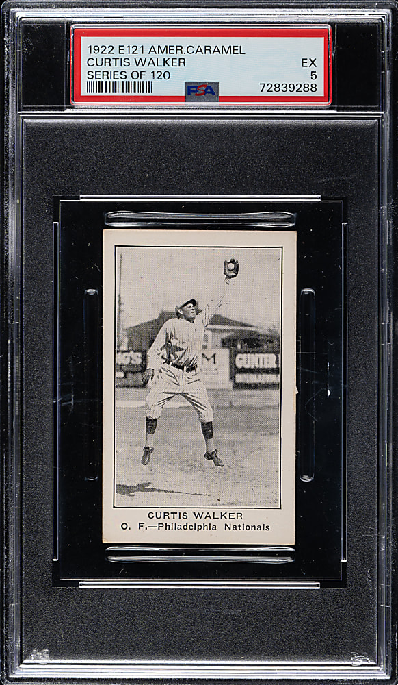 1922 E121 American Caramel (Series of 120) Curtis Walker PSA EX 5
