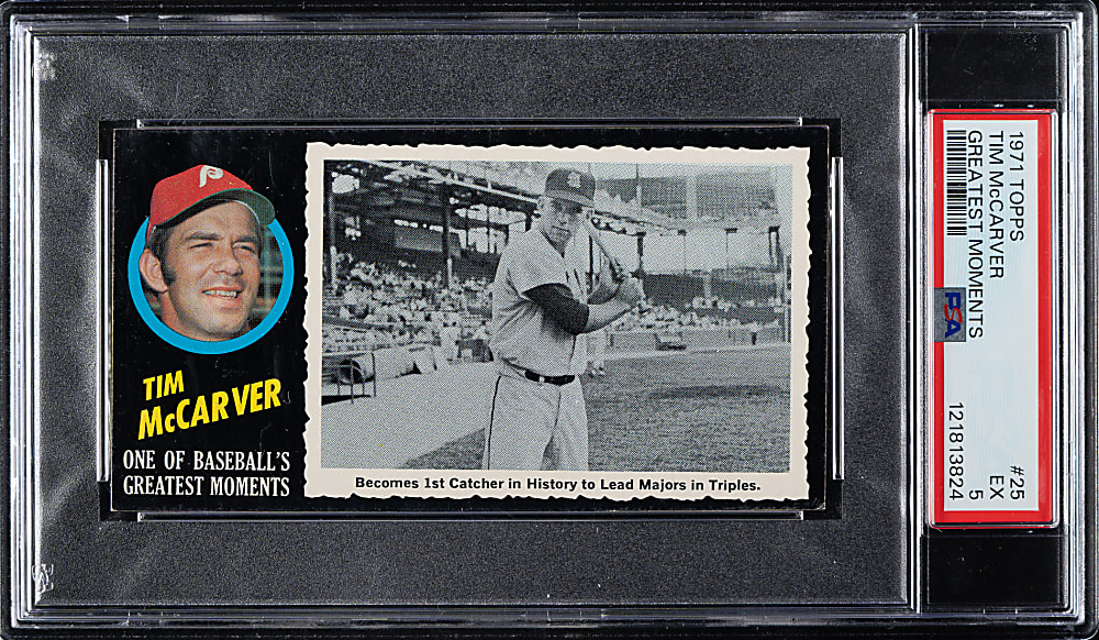 1971 Topps Greatest Moments #25 Tim McCarver PSA EX 5