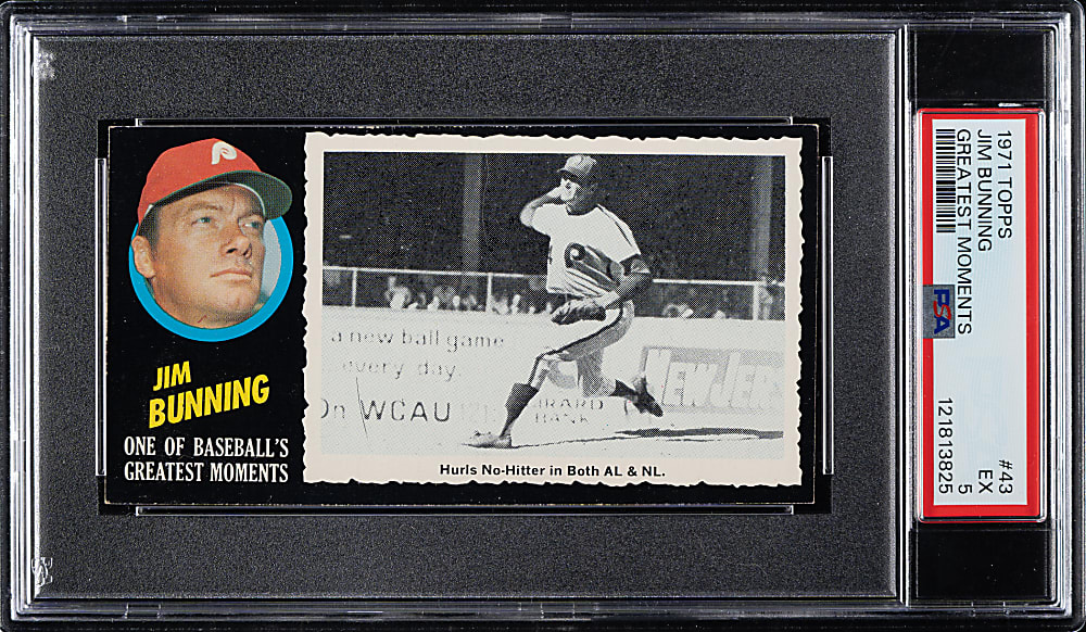 1971 Topps Greatest Moments #43 Jim Bunning PSA EX 5