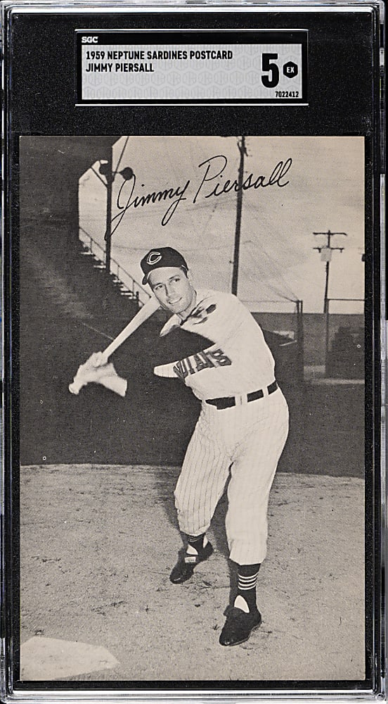 1959 Neptune Sardines Postcards Jimmy Piersall SGC EX 5