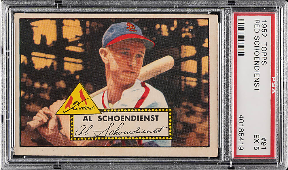 1952 Topps #91 Red Schoendienst PSA EX 5