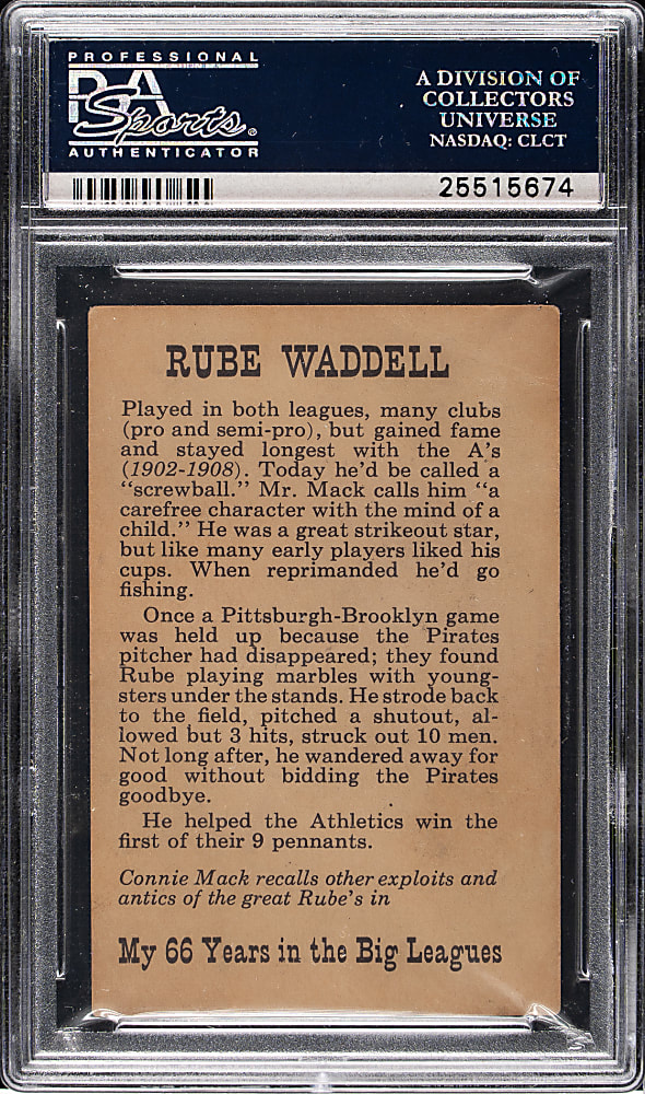 1951 Connie Mack Book Rube Waddell PSA GOOD 2