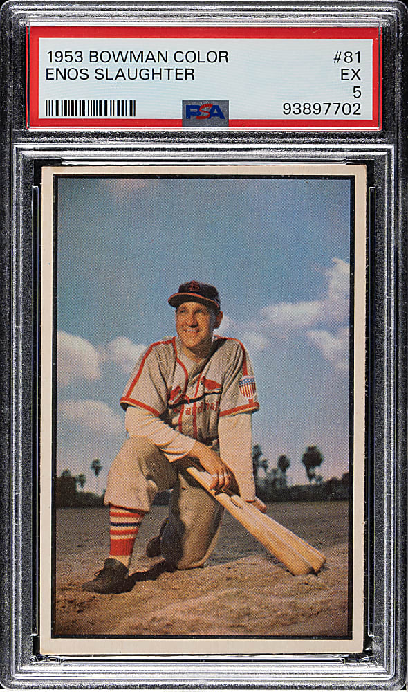 1953 Bowman Color #81 Enos Slaughter PSA EX 5