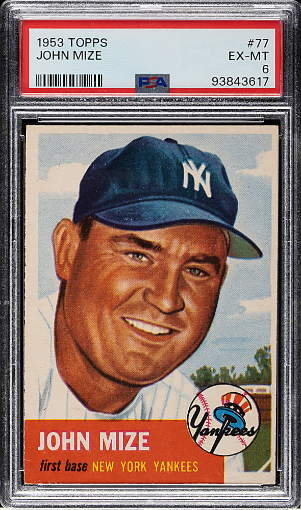 1953 Topps #77 Johnny Mize PSA EX-MT 6