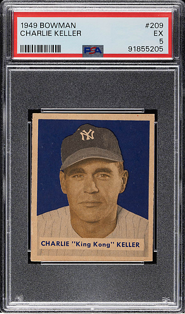 1949 Bowman #209 Charlie Keller PSA EX 5