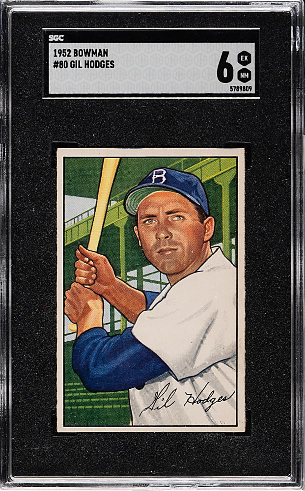 1952 Bowman #80 Gil Hodges SGC EX/NM 6