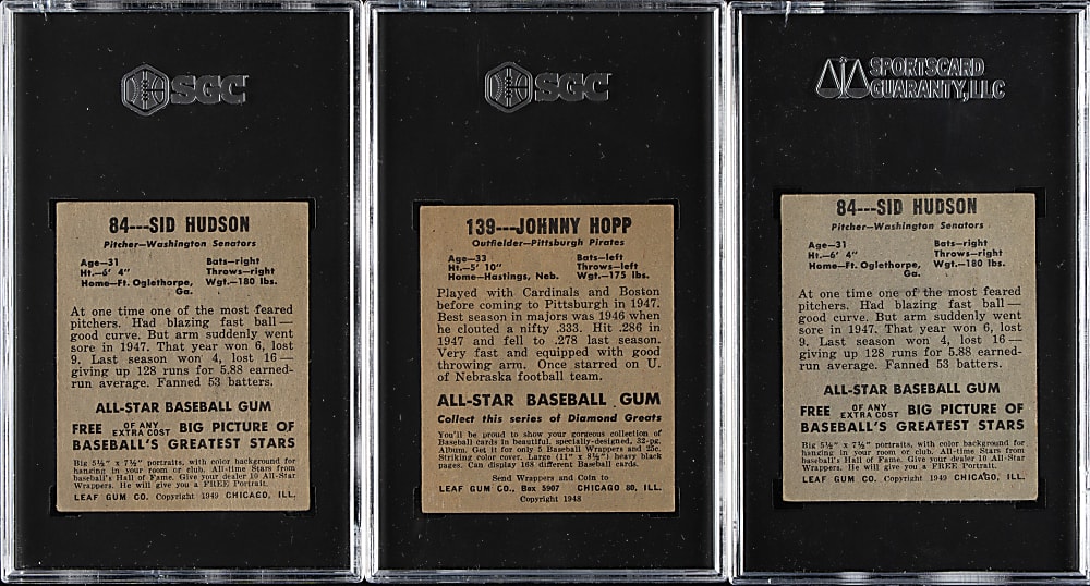 1948-1949 Leaf SGC-Graded Collection (7)
