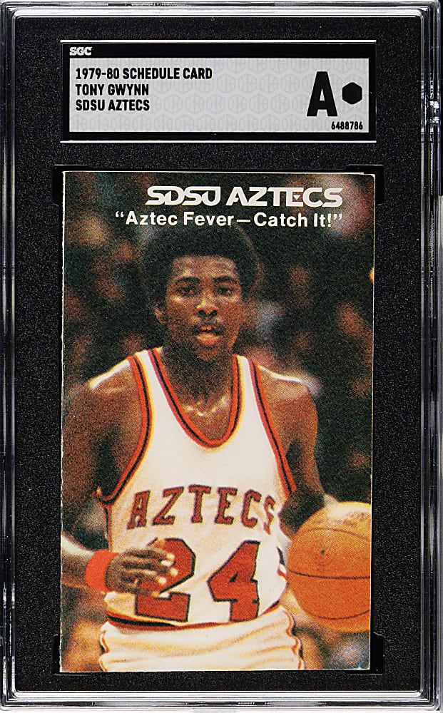 1979-1980 San Diego State University Aztecs Schedule Card Basketball with Tony Gwynn SGC Authentic