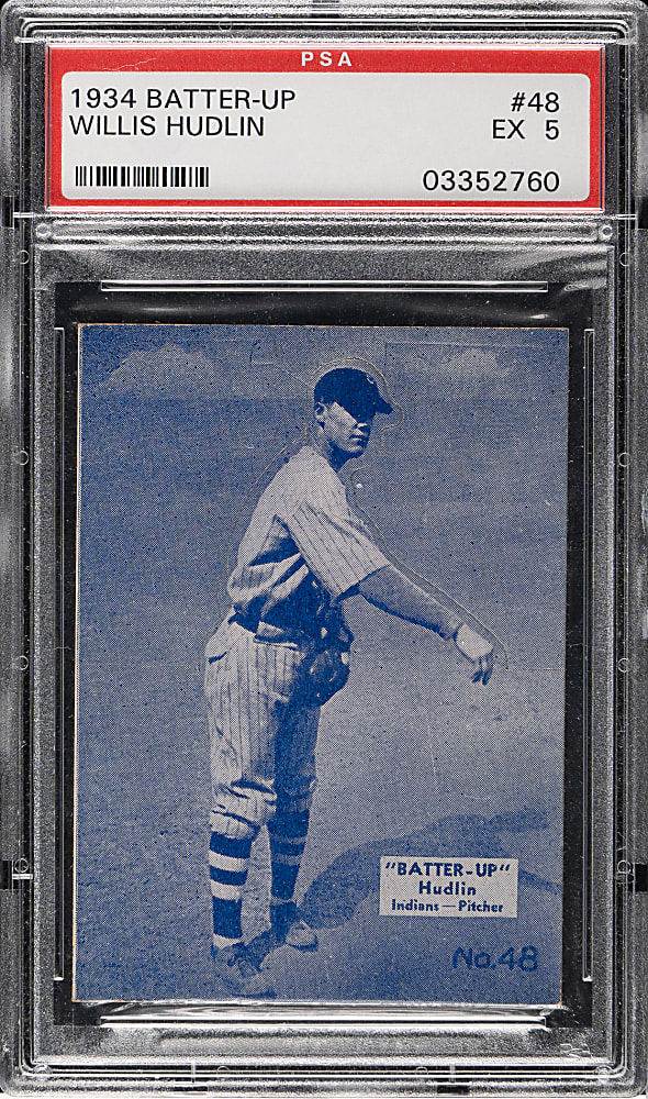 1934-1936 R318 Batter-Up #48 Willis Hudlin PSA EX 5