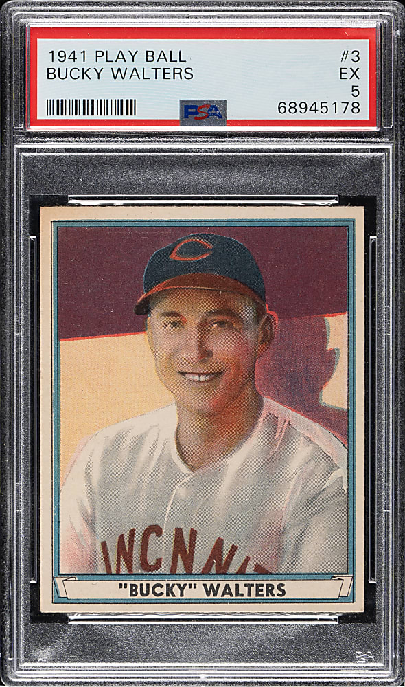 1941 R336 Play Ball #3 Bucky Walters PSA EX 5