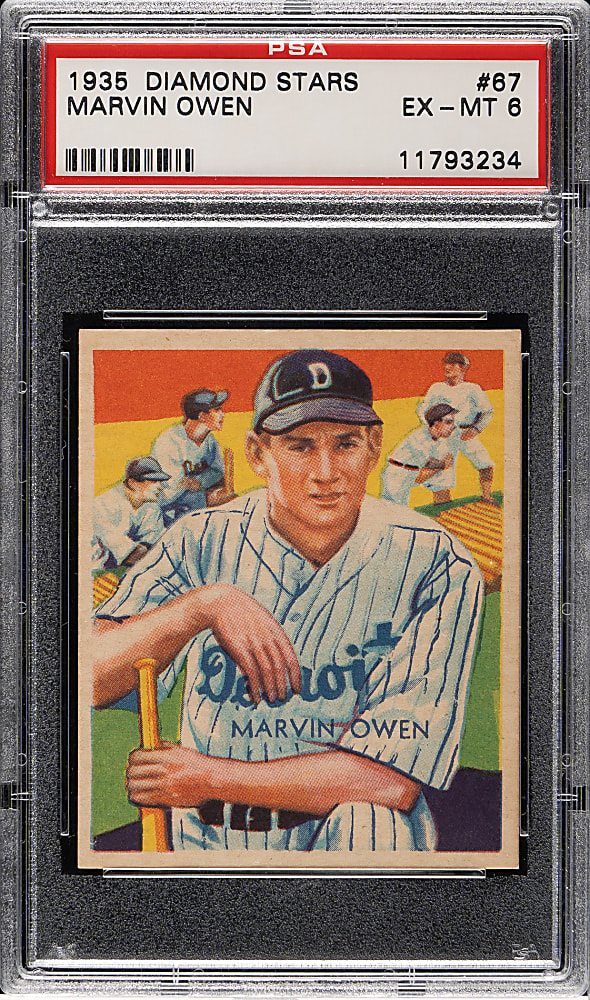 1934-1936 R327 Diamond Stars #67 Marvin Owen PSA EX-MT 6