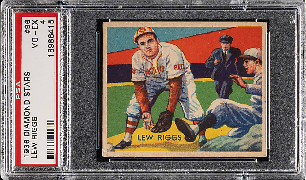 1934-1936 R327 Diamond Stars #96 Lew Riggs PSA VG-EX 4