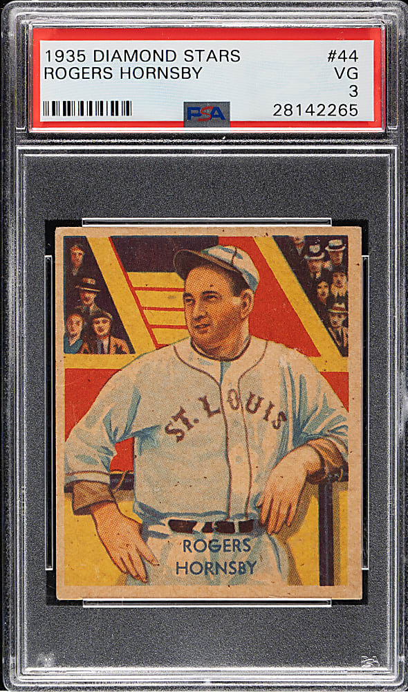 1934-1936 R327 Diamond Stars #44 Rogers Hornsby PSA VG 3