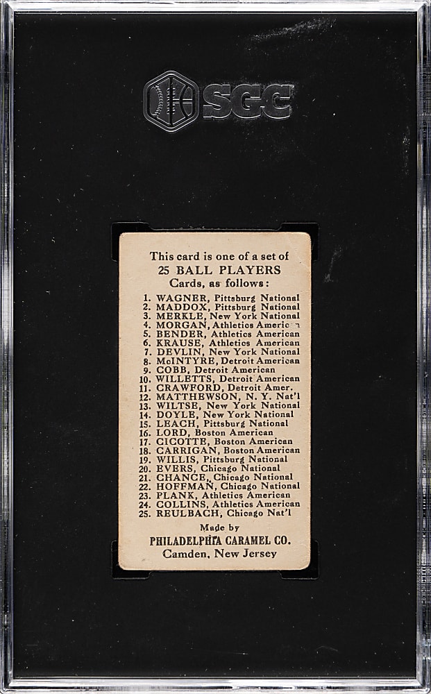 1909 E95 Philadelphia Caramel Sam Crawford SGC GOOD+ 2.5