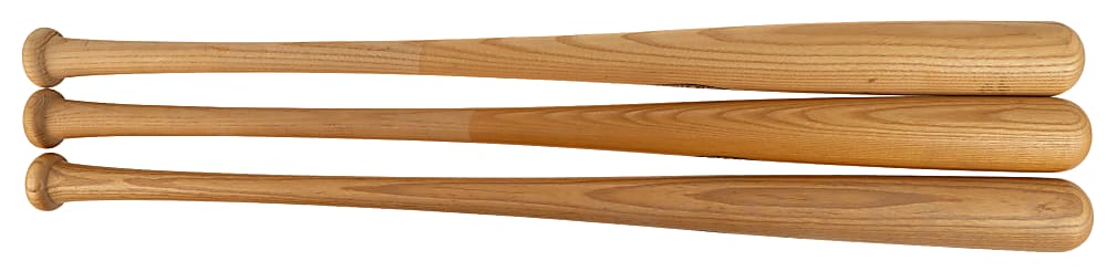 Jimmie Foxx, Babe Ruth, and Ted Williams Store-Model Bat Trio