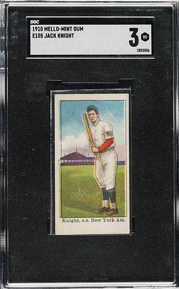 1910 E105 Mello-Mint Gum Jack Knight SGC VG 3