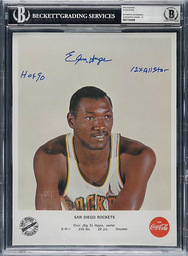 Elvin Hayes Signed Photograph Beckett GEM MINT 10