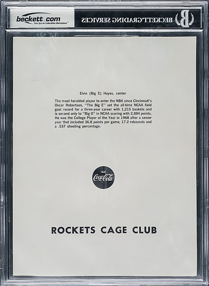 Elvin Hayes Signed Photograph Beckett GEM MINT 10