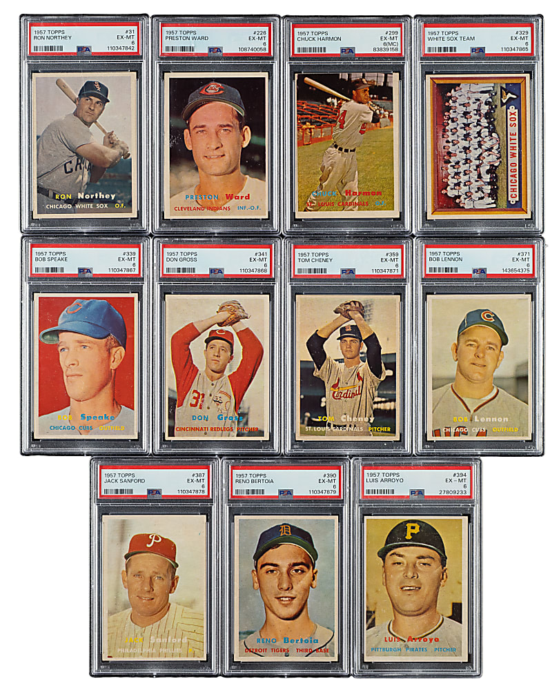 1957 Topps PSA EX-MT 6 Collection (15)