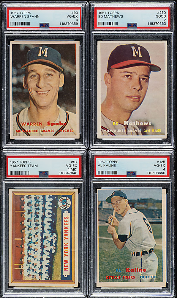 1957 Topps PSA-Graded Collection (30) Including Duke Snider, Warren Spahn, and Whitey Ford