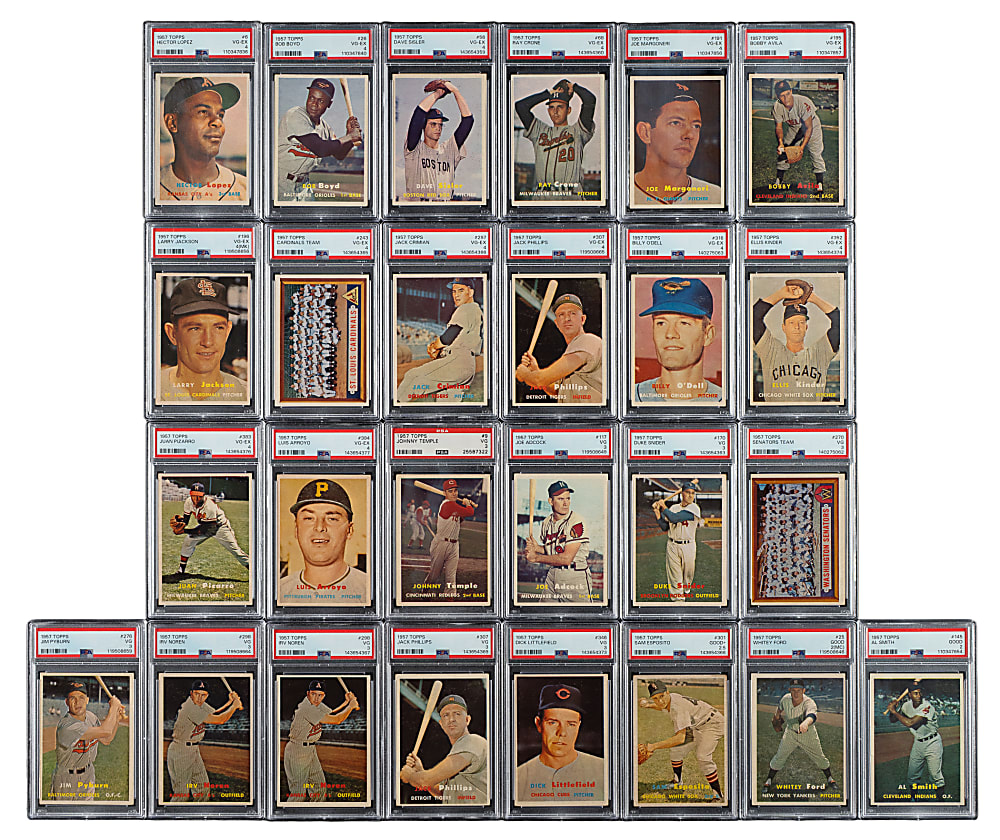1957 Topps PSA-Graded Collection (30) Including Duke Snider, Warren Spahn, and Whitey Ford
