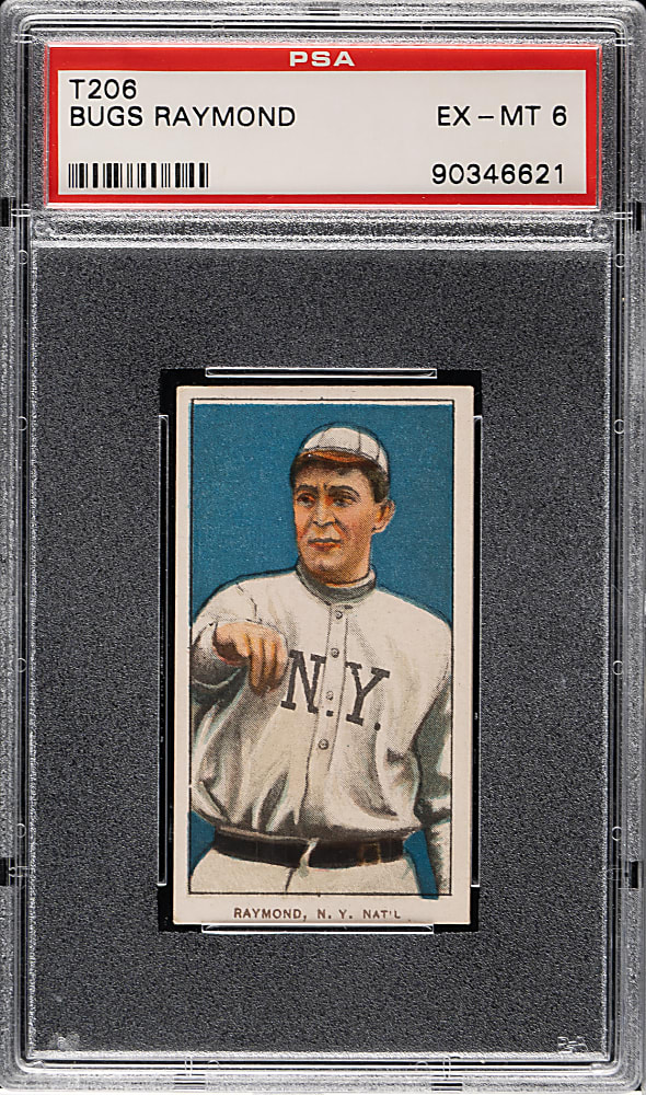 1909-1911 T206 White Border Bugs Raymond PSA EX-MT 6