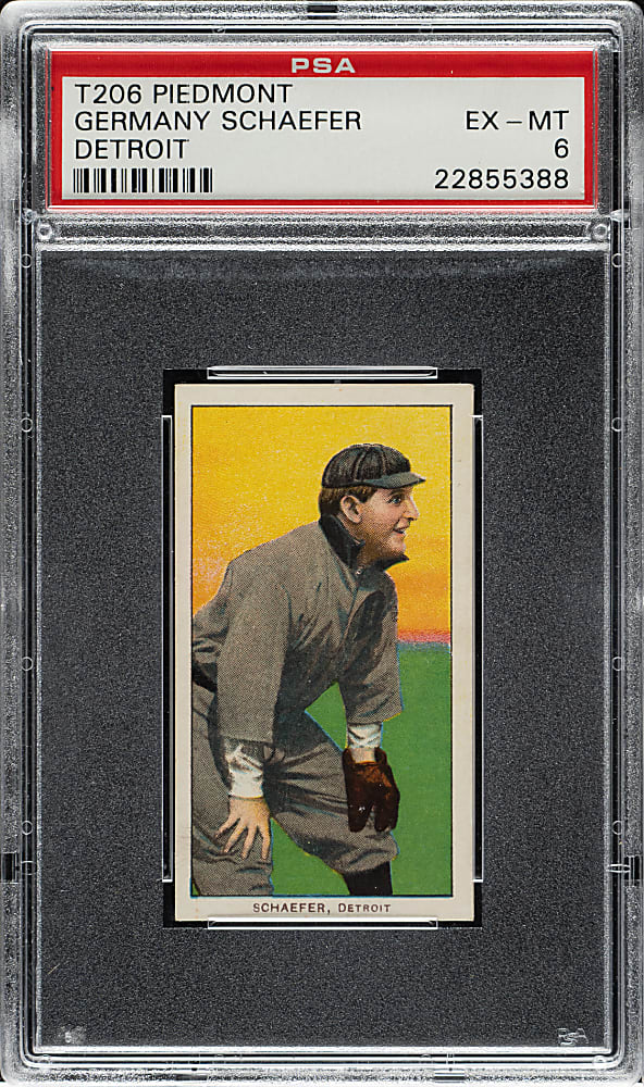 1909-1911 T206 White Border Germany Schaefer Detroit PSA EX-MT 6