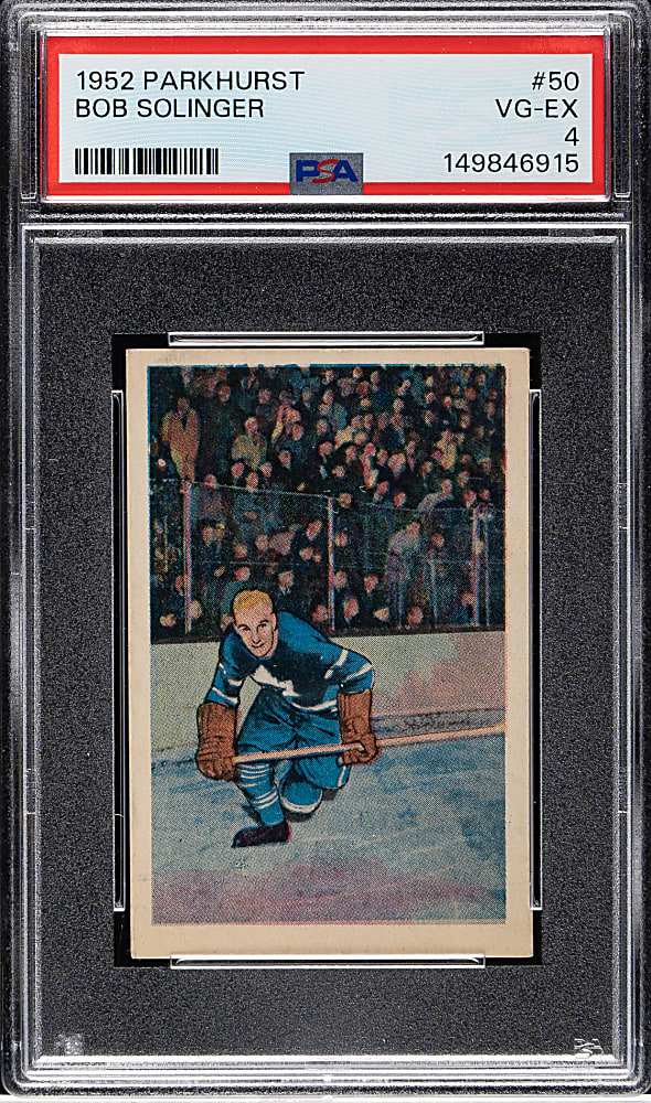1952-1953 Parkhurst Hockey #50 Bob Solinger PSA VG-EX 4