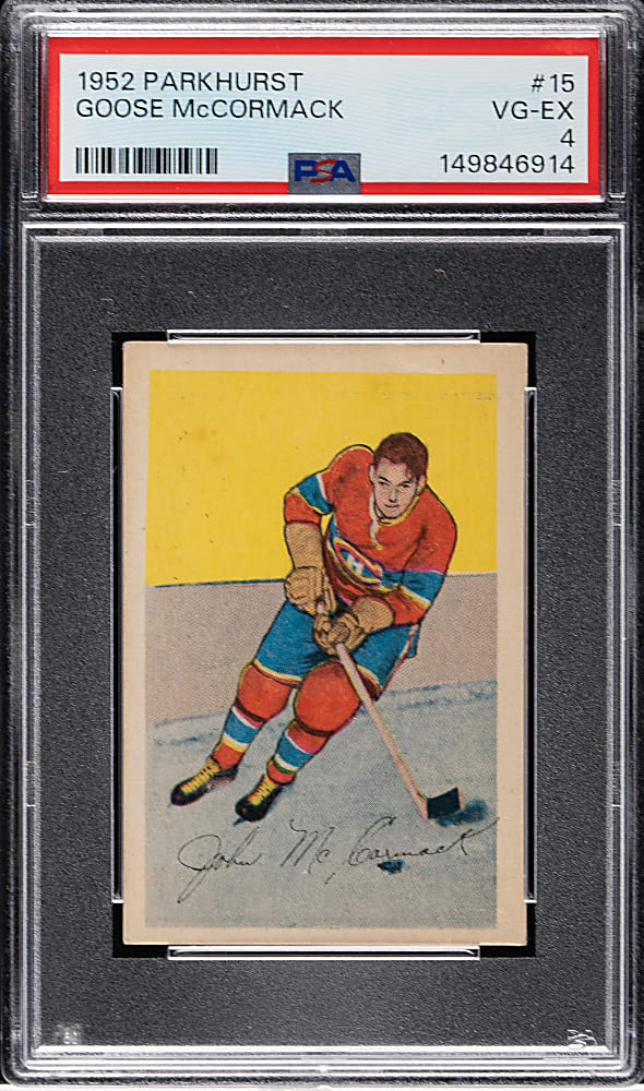 1952-1953 Parkhurst Hockey #15 Goose McCormack PSA VG-EX 4