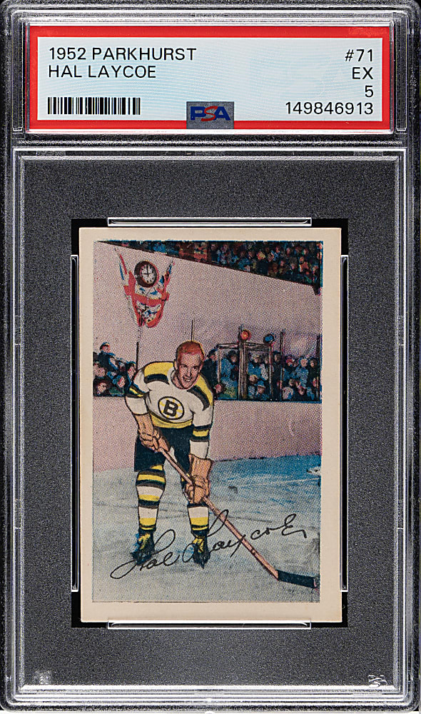 1952-1953 Parkhurst Hockey #71 Hal Laycoe PSA EX 5